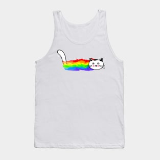 Cat Rainbow Fire LGBT Pride Month Support Tank Top